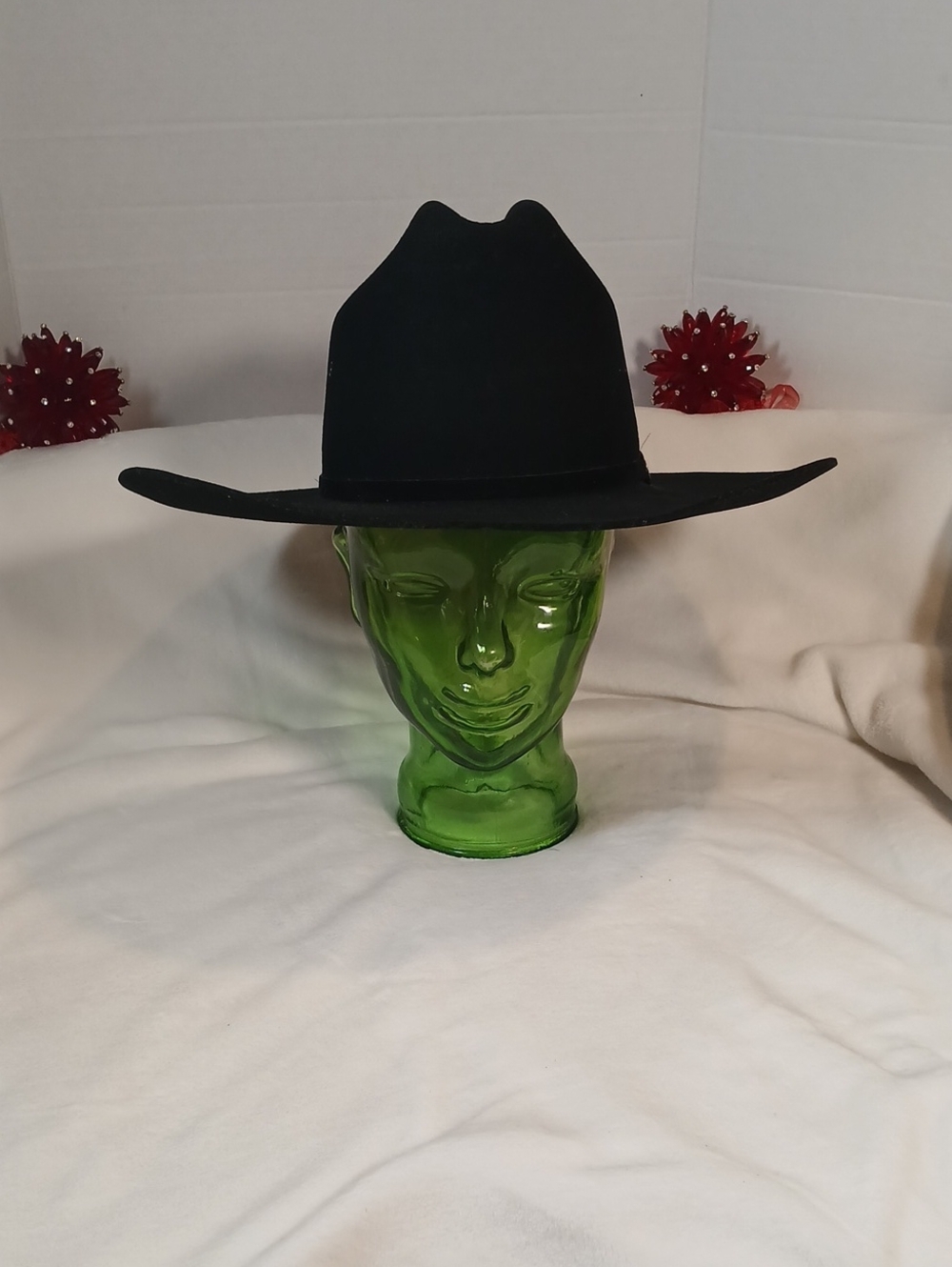 Dynafelt  Delux Fur Blend Wide Brim Black Felt Hat Sz 7 Unisex